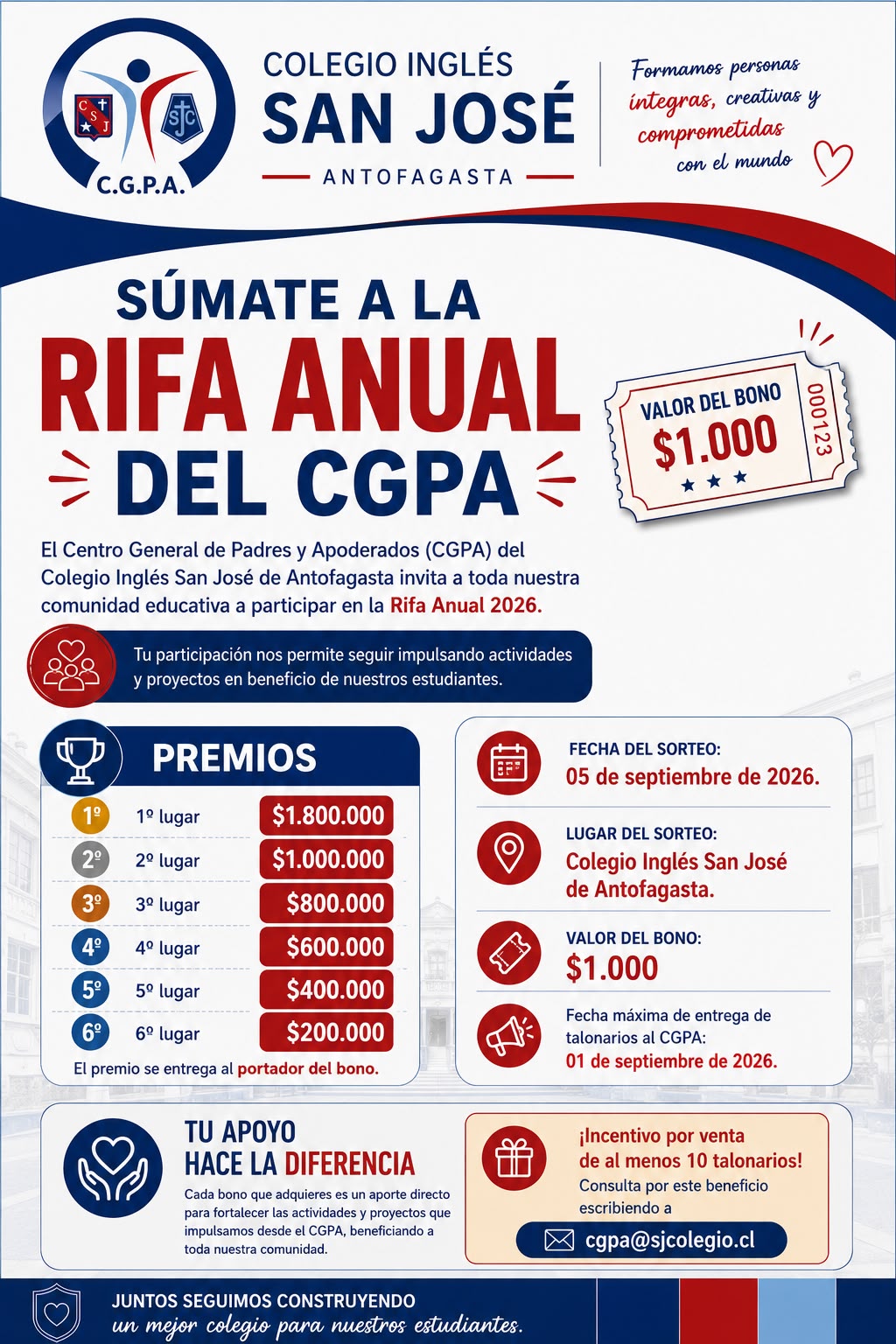 El CGPA invita a sumarse a la Rifa Anual 2026